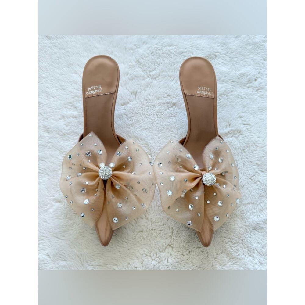 NEW!!! Jeffrey Campbell women heel mules size with bow 9 US